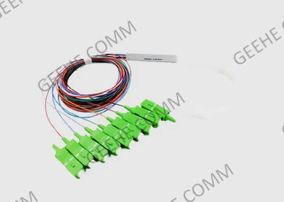 単一モードの鋼鉄管1x8 SC/APCの小型繊維光学PLCのディバイダー0.9mm