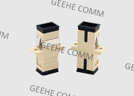 単一モードの単信色フランジが付いているベージュSC UPCの光ファイバケーブルのアダプター