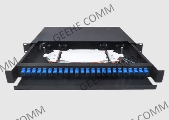 24の左舷LCのスプライスの皿19のインチ1Uのラック マウント繊維パッチ盤