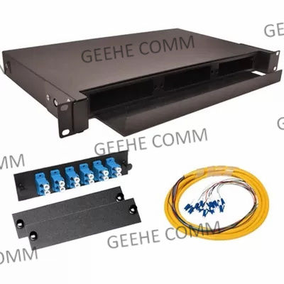 LCのパッチ盤への産業4U 24左舷OM3 MPO