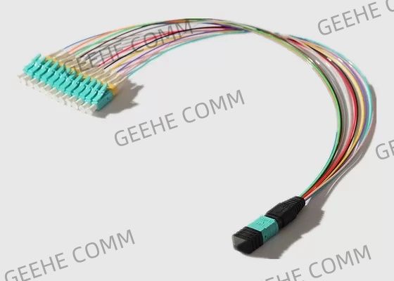 多モード12はLCのブレイクアウト ケーブルに0.9mm MPOの芯を取る