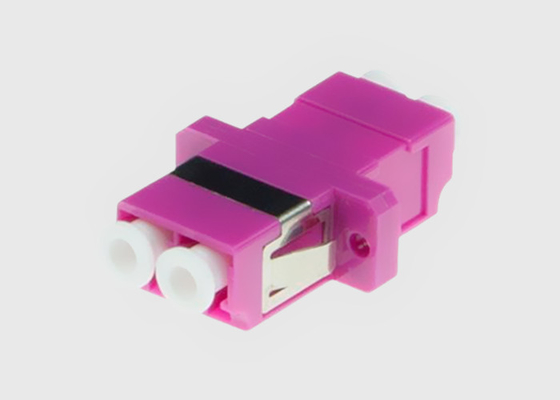 LC/UPCの光ファイバケーブルのアダプターの二重MM OM4はMikrolinkすみれ色のOM4繊維フランジを付けたようになった