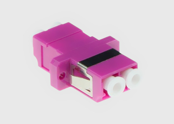 LC/UPCの光ファイバケーブルのアダプターの二重MM OM4はMikrolinkすみれ色のOM4繊維フランジを付けたようになった