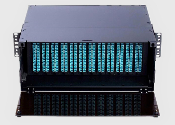 アダプターのパネルまたはMPO/MTPカセットが付いている4U HDのラック マウント繊維パッチ盤